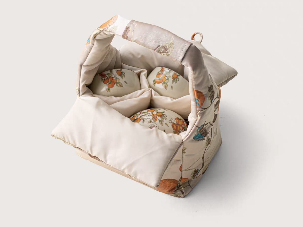 Silk persimmon travel tea set for Chinese tea 2